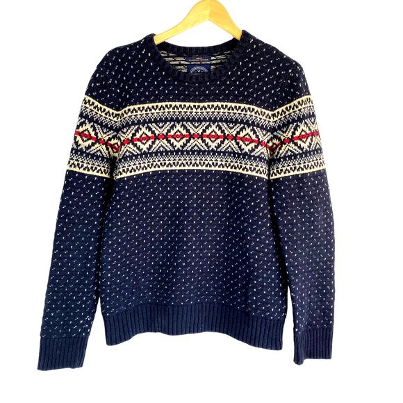 American Eagle Outfitters Other - Vintage 90s American Eagle Outfitters Fair Isle Sweater Men M Navy Birdseye Knit
